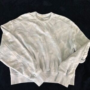 Rag & Bone Womens Organic Cotton Tie Dye Crewneck Sweatshirt Light Blue Medium